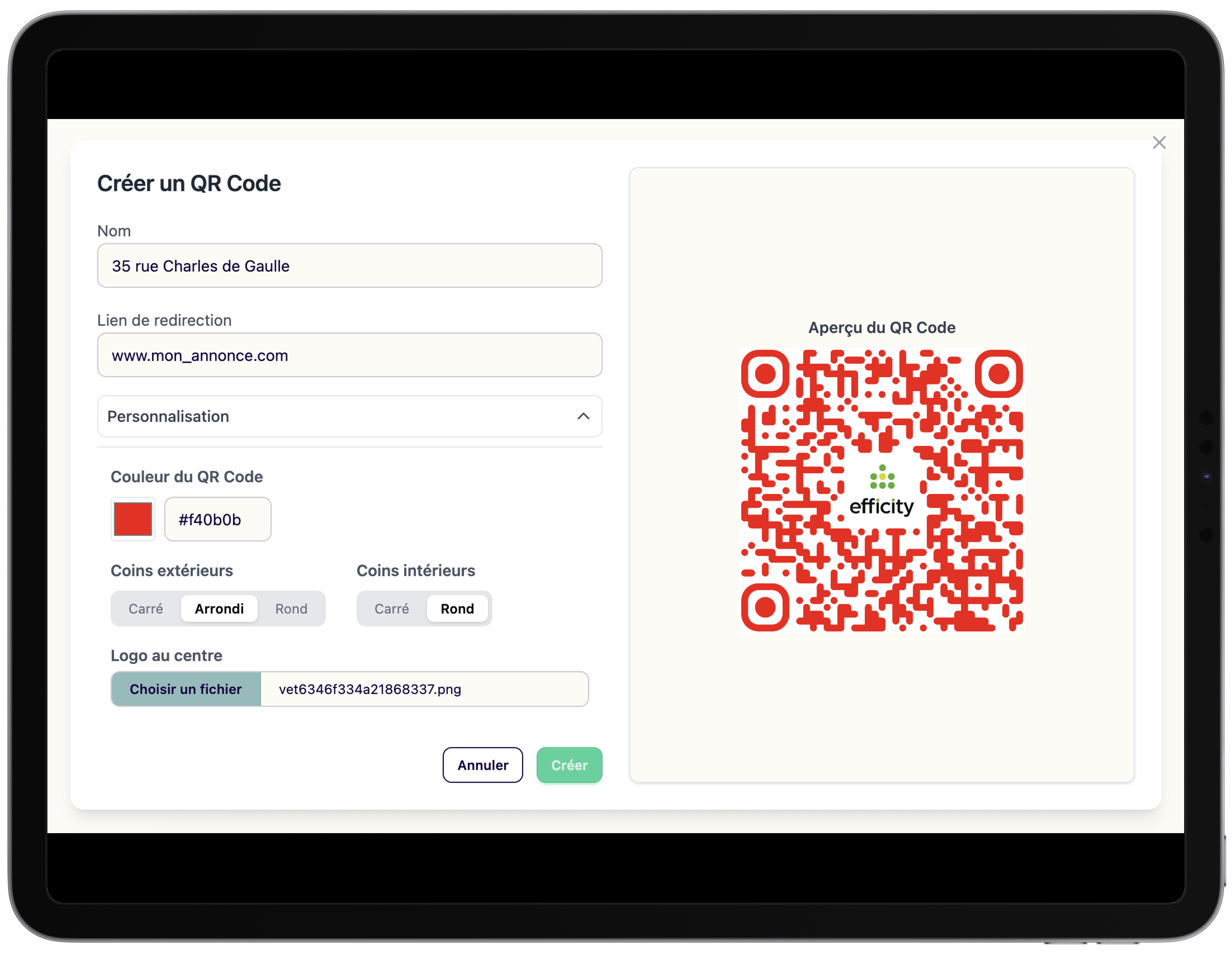 Créer un QR code